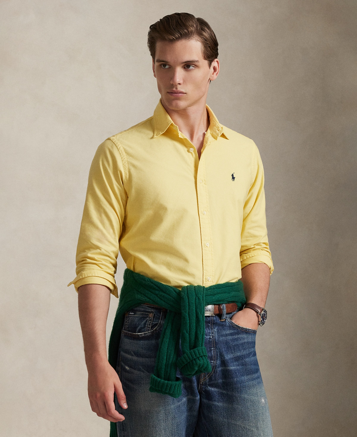 Polo Ralph Lauren Men's The Iconic Cotton Oxford Shirt - Corn Yellow | Macy's