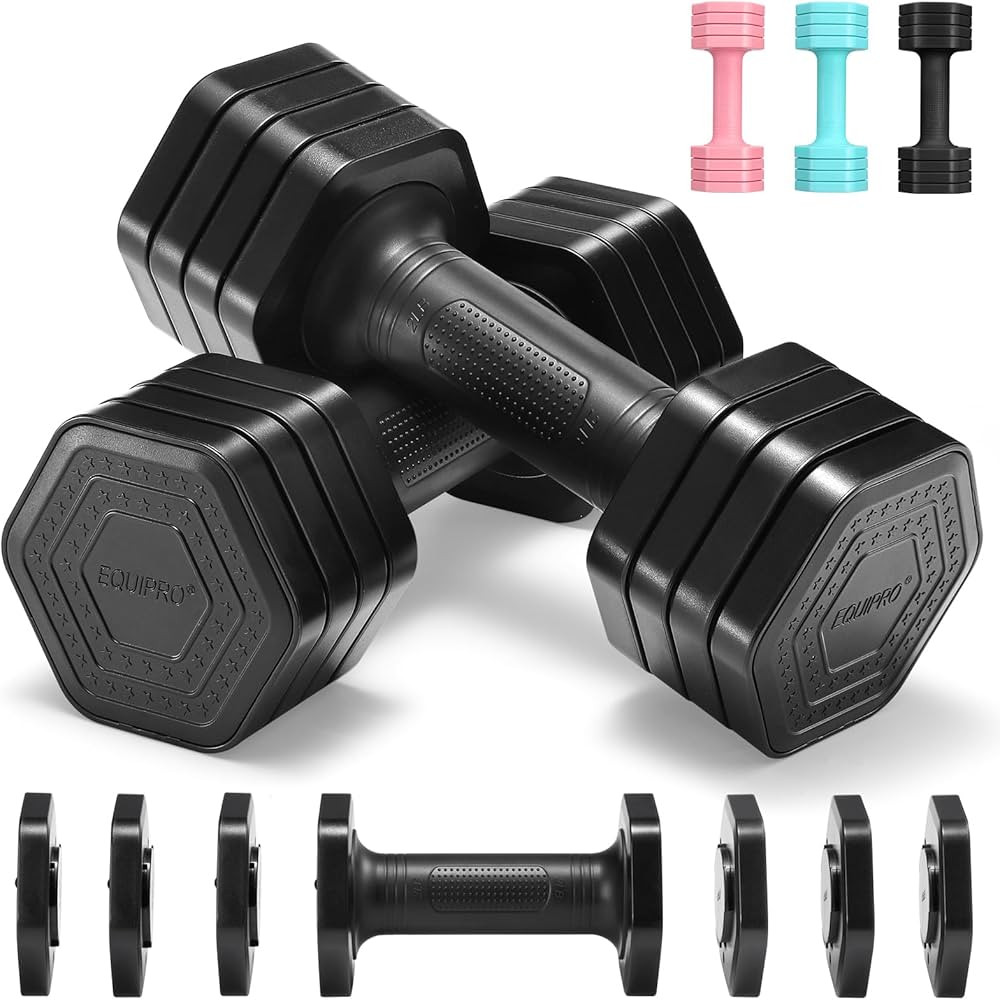 Adjustable Dumbbell Set, 4 in 1 Free Weights Dumbbells Set for Women, Weights for Women at Home, ... | Amazon (US)