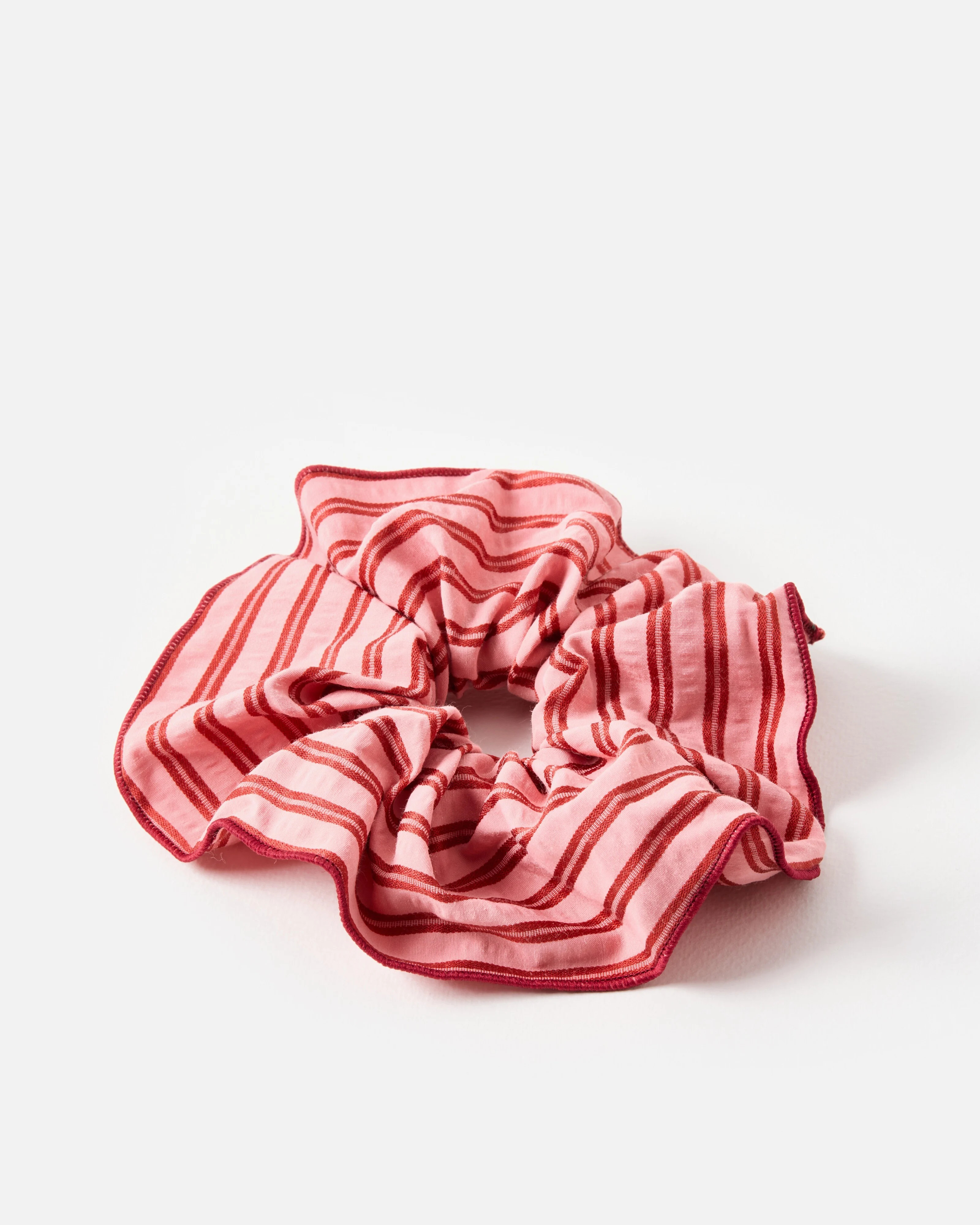 Haden Pink & Red Stripe Large Scrunchie | Oliver Bonas | Oliver Bonas (Global)
