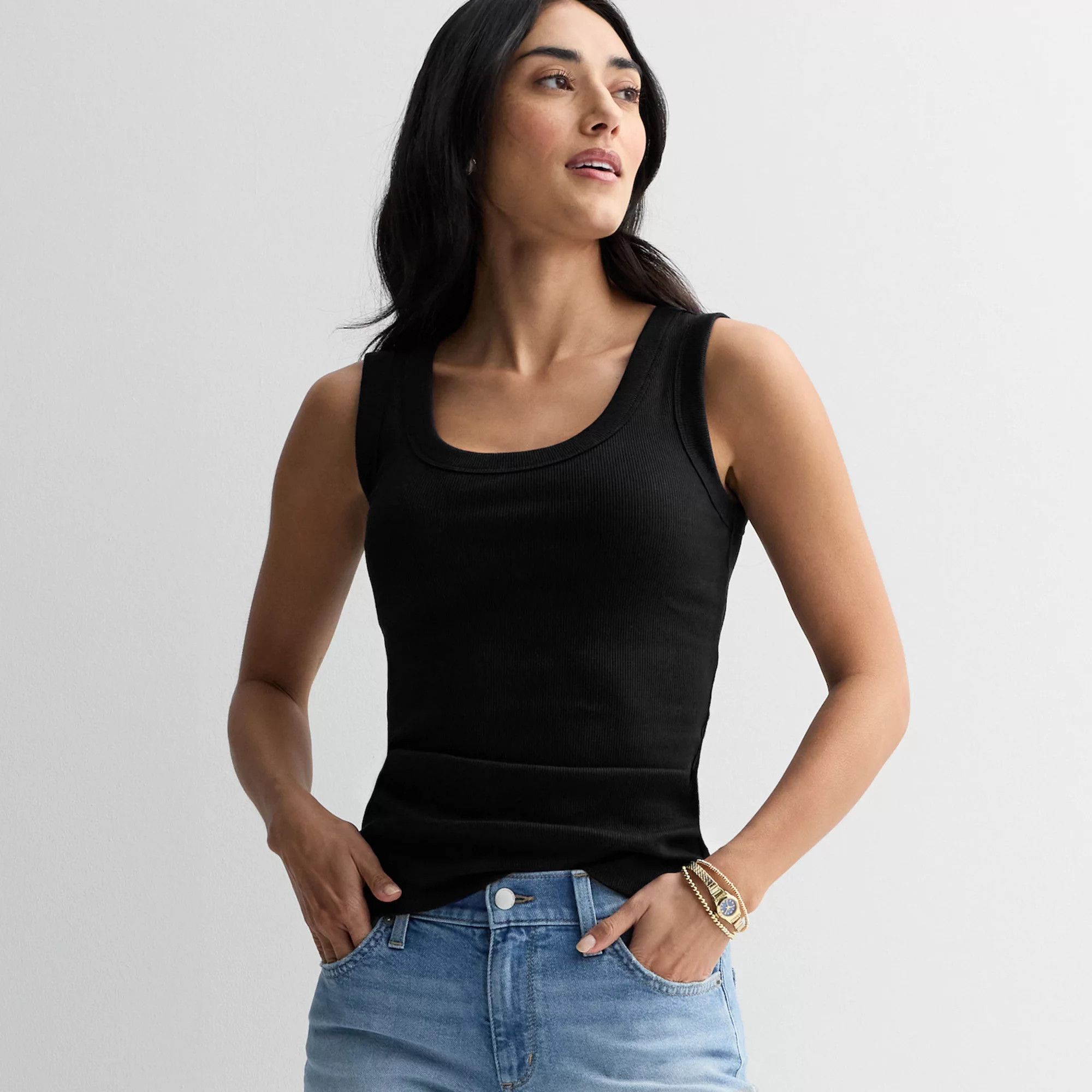 Women's Sonoma Goods For Life\u00ae Ribbed Scoop Neck Tank Top | Kohl's