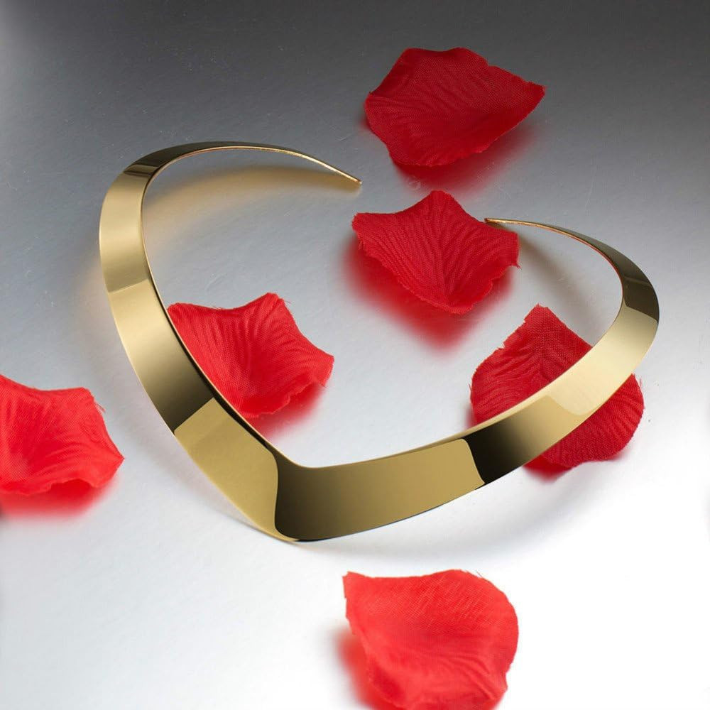 High Polished Stainless Steel Necklace Love Choker Heart Shape Women Statement Jewelry | Amazon (US)