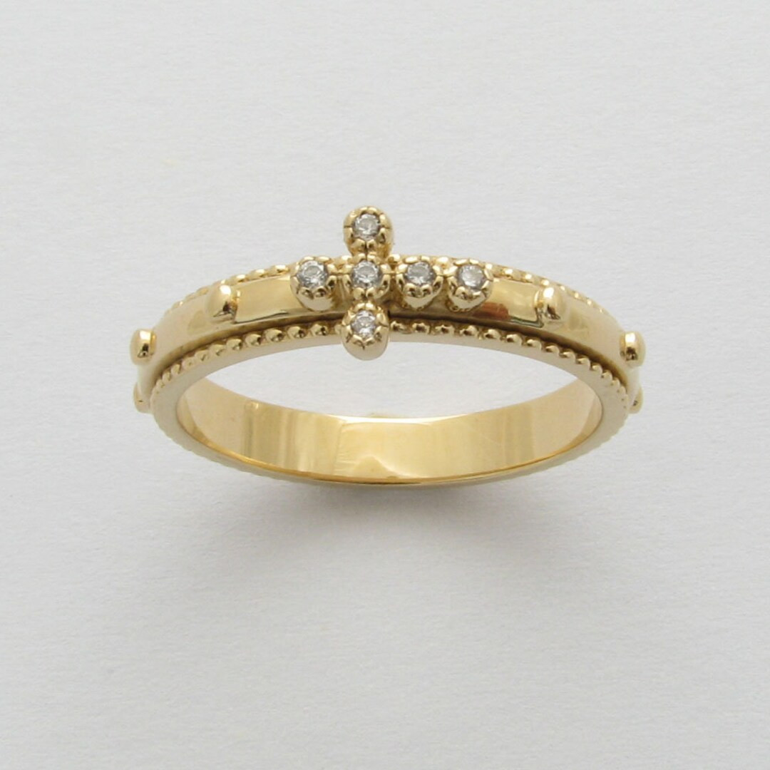 RR2025-S Argent sterling 925 Bague chapelet cubique solide Croix blanche - Etsy France | Etsy (FR)