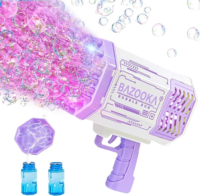 Bubble Gun, Bazooka Bubble Machine Gun, Bubble Blaster Gun with Bubble Solution, 69 Holes Bubble ... | Amazon (US)
