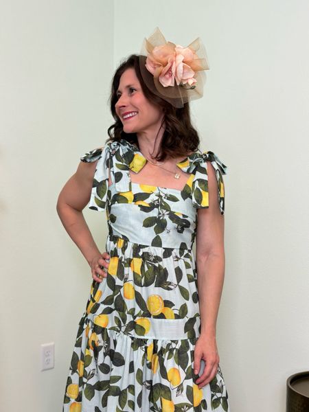 Lemon printed dress that’s petite friendly. I can wear with flats and it will be slightly above the ground (I am 4’10”)

#LTKOver40 #LTKSeasonal #LTKStyleTip