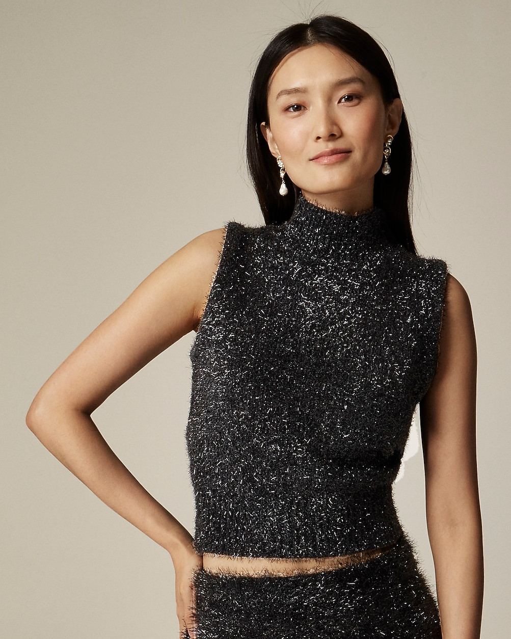 Textured metallic sweater shell | J. Crew US