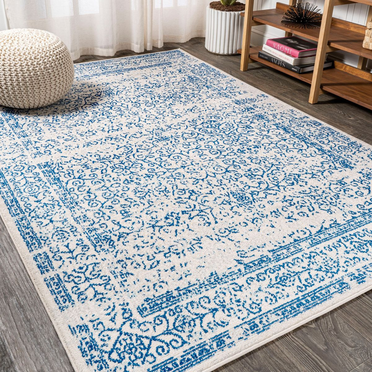 Inigo Black and White Cottage Medallion Area Rug - JONATHAN Y | Target