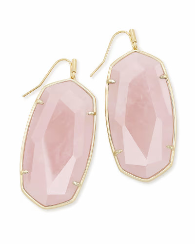 Faceted Danielle Gold Statement Earrings in Rose Quartz | Kendra Scott