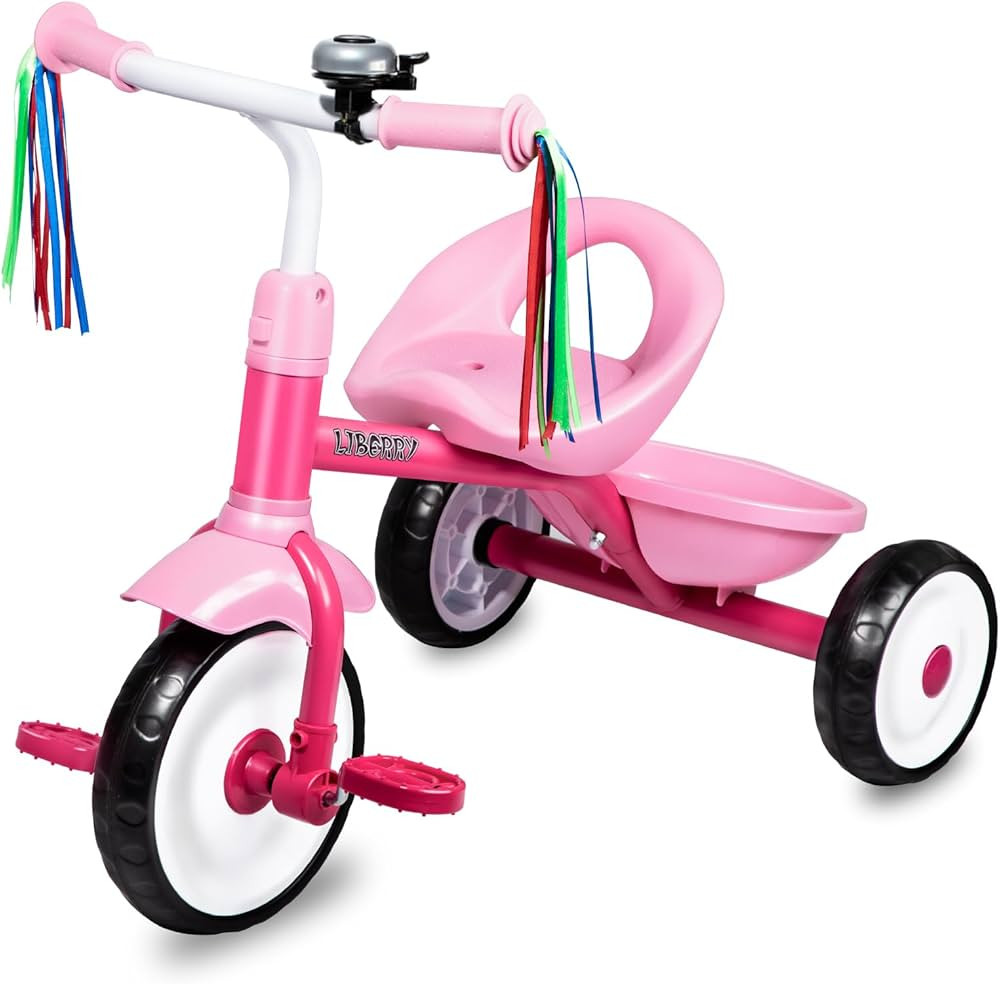 Liberry Toddler Tricycle Age 2 3 4 Years Old, Kids Trike with Bell, Back Basket and Removable Ped... | Amazon (US)