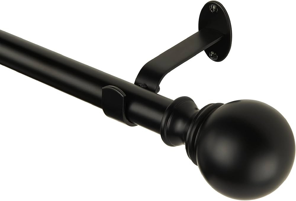 Elrene Home Fashions Cordelia Single Curtain Rod with Globe Ball Finials, 1 Inch Diameter, (Antique  | Amazon (US)