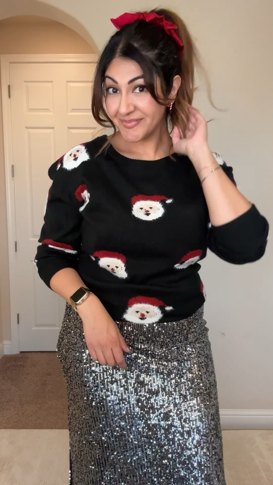 Sequins + Santa… the perfect balance of festive and chic ✨🎅🏻
This sequin midi skirt dresses up the cutest Santa sweater — perfect for holiday parties, office celebrations, or a girls-night gift exchange.

#SequinSkirtOutfit
#ChristmasSweaterStyle
#HolidayPartyOutfit
#FestiveWorkOutfit
#HolidayOutfitInspo
#ChicHolidayStyle

#LTKWorkwear #LTKHoliday #LTKSeasonal