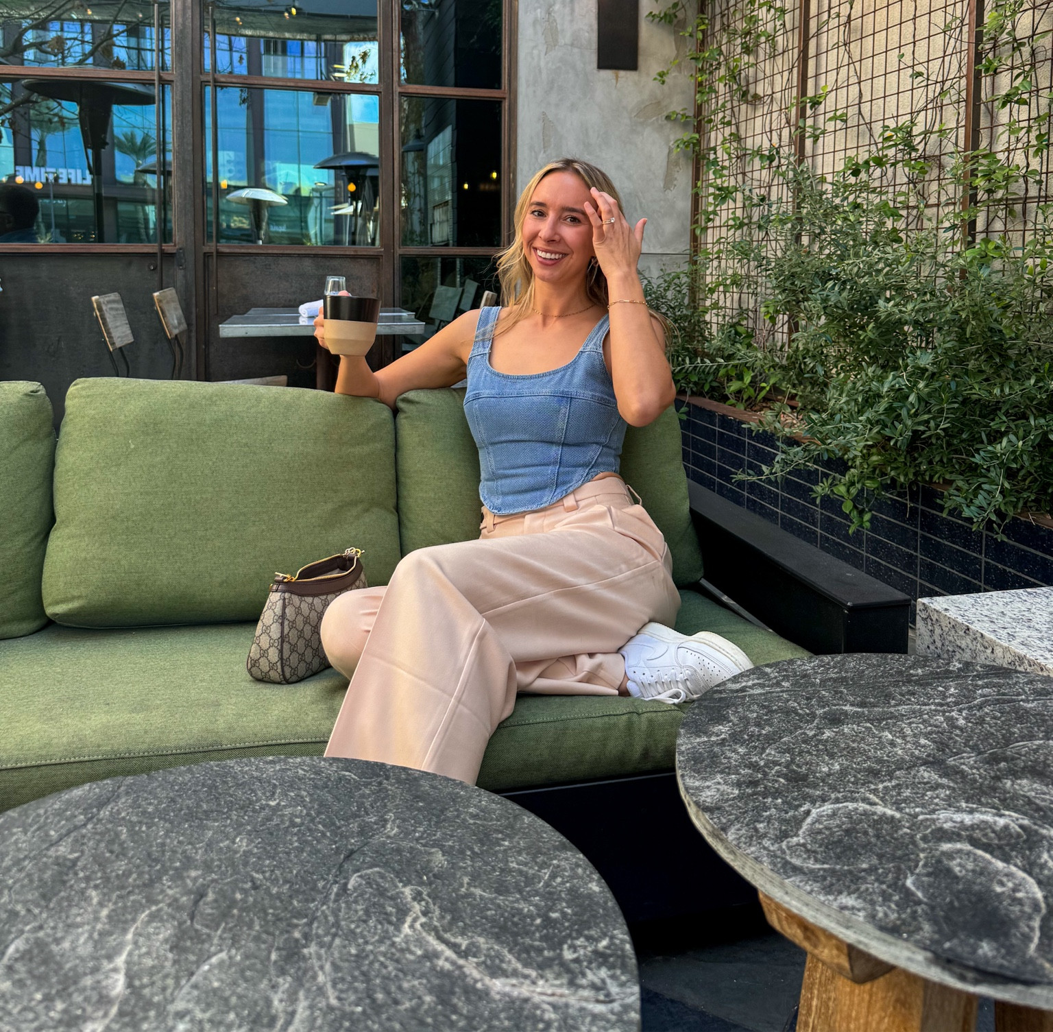 Cute spring outfit with trousers , denim corset 

#LTKfindsunder50 #LTKstyletip #LTKworkwear