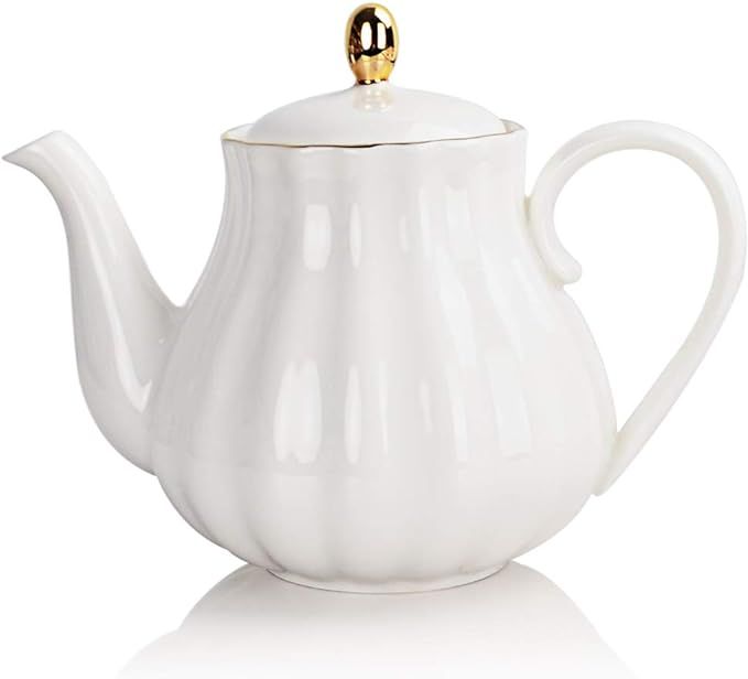 Sweejar Royal Teapot, Ceramic Tea Pot with Removable Stainless Steel Infuser, Blooming & Loose Le... | Amazon (US)