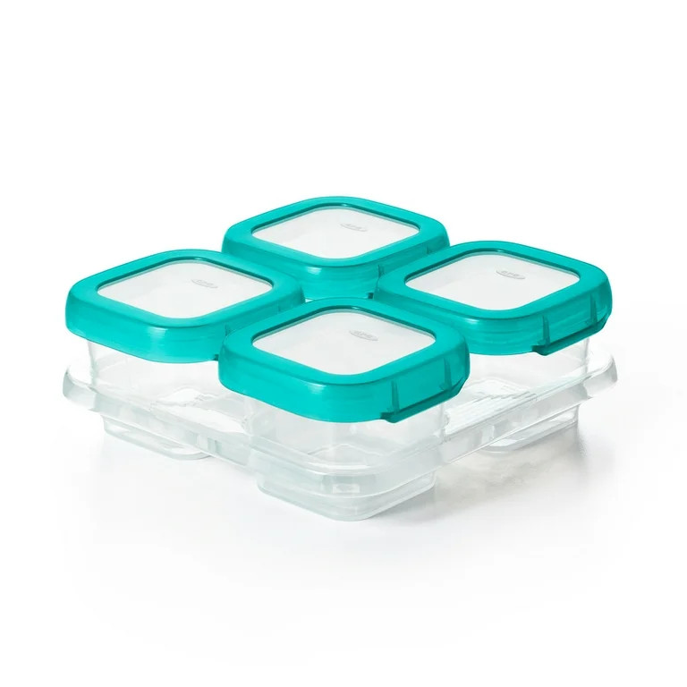 OXO Tot Baby Blocks Freezer Storage Containers (4Oz), Teal - Walmart.com | Walmart (US)