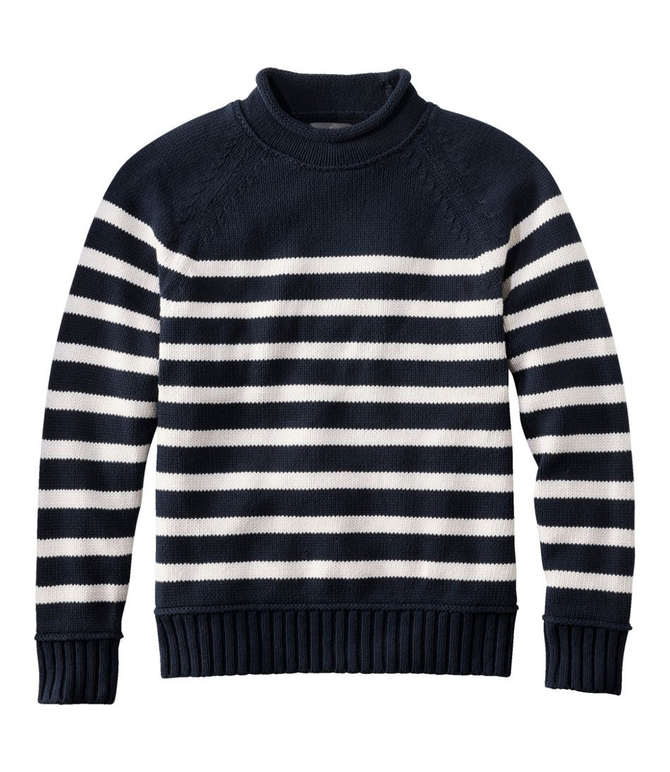 Men's Signature Organic Cotton Rollneck Sweater, Stripe | L.L. Bean