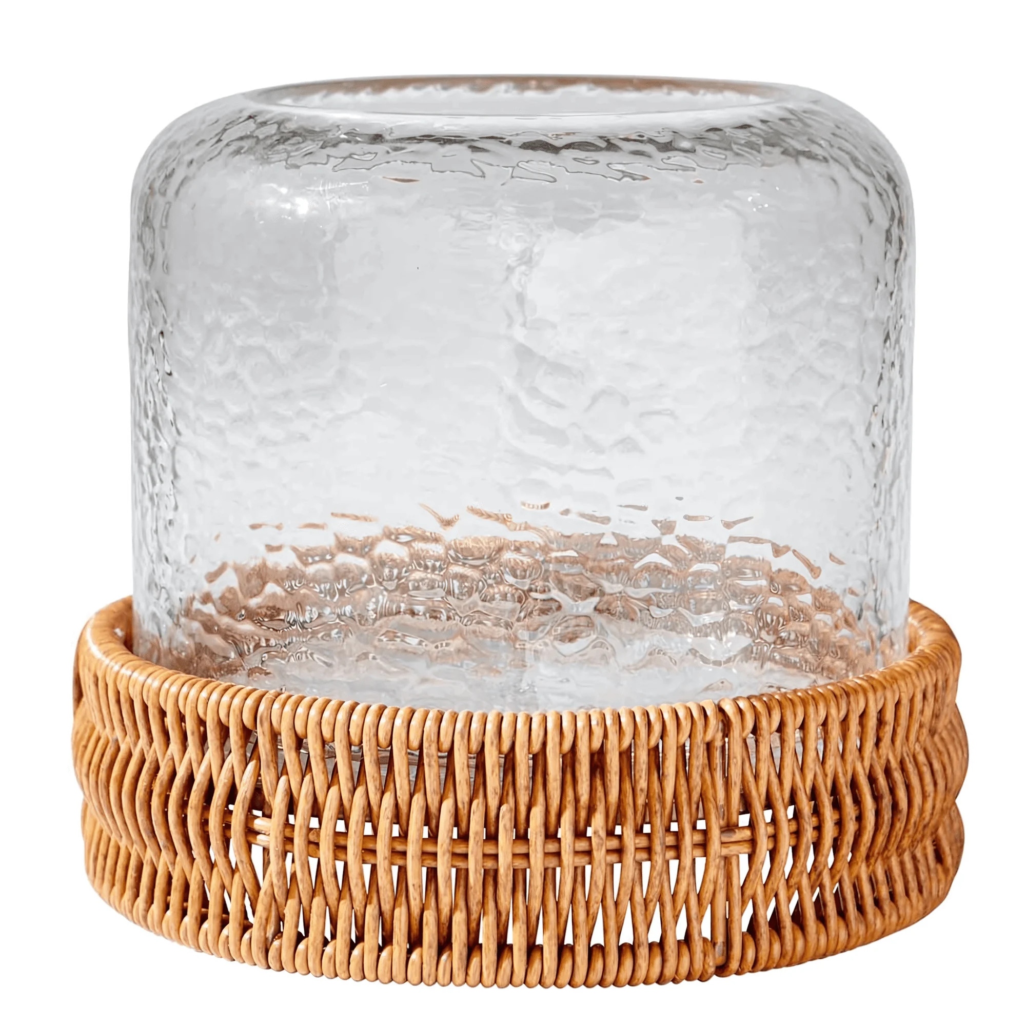 Better Homes & Gardens 7" Decorative Clear Hammered Glass Hurricane Pillar Candle Holder with Bro... | Walmart (US)