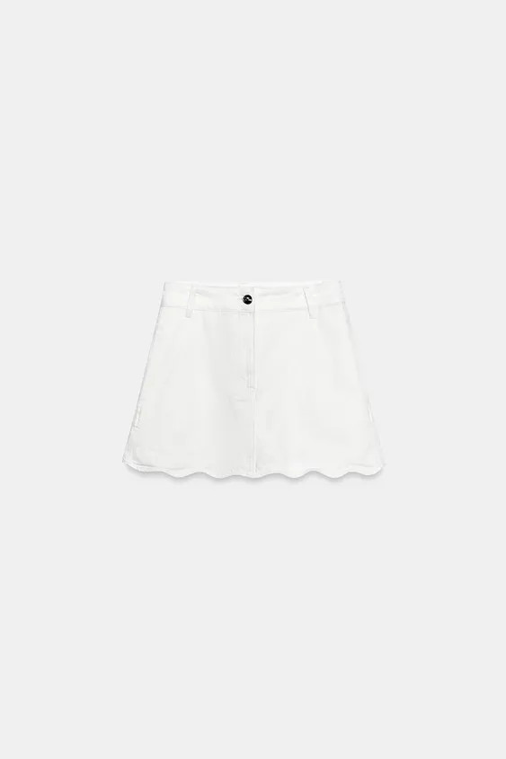 Z1975 DENIM SKORT WITH WAVY HEM | Zara UK