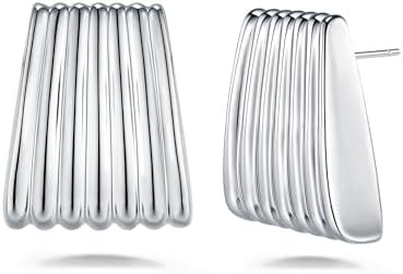 18K gold plated Chunky Statement Earrings for Women by SNGIA, Small Handmade Trendy Stud Ribbed J... | Amazon (US)