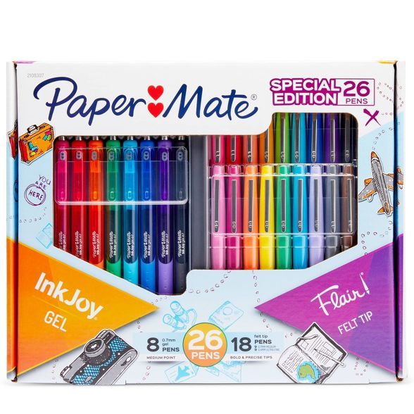 26ct Inkjoy Gel and Flair! Felt Tip Pens Combo Variety Pack - PaperMate | Target