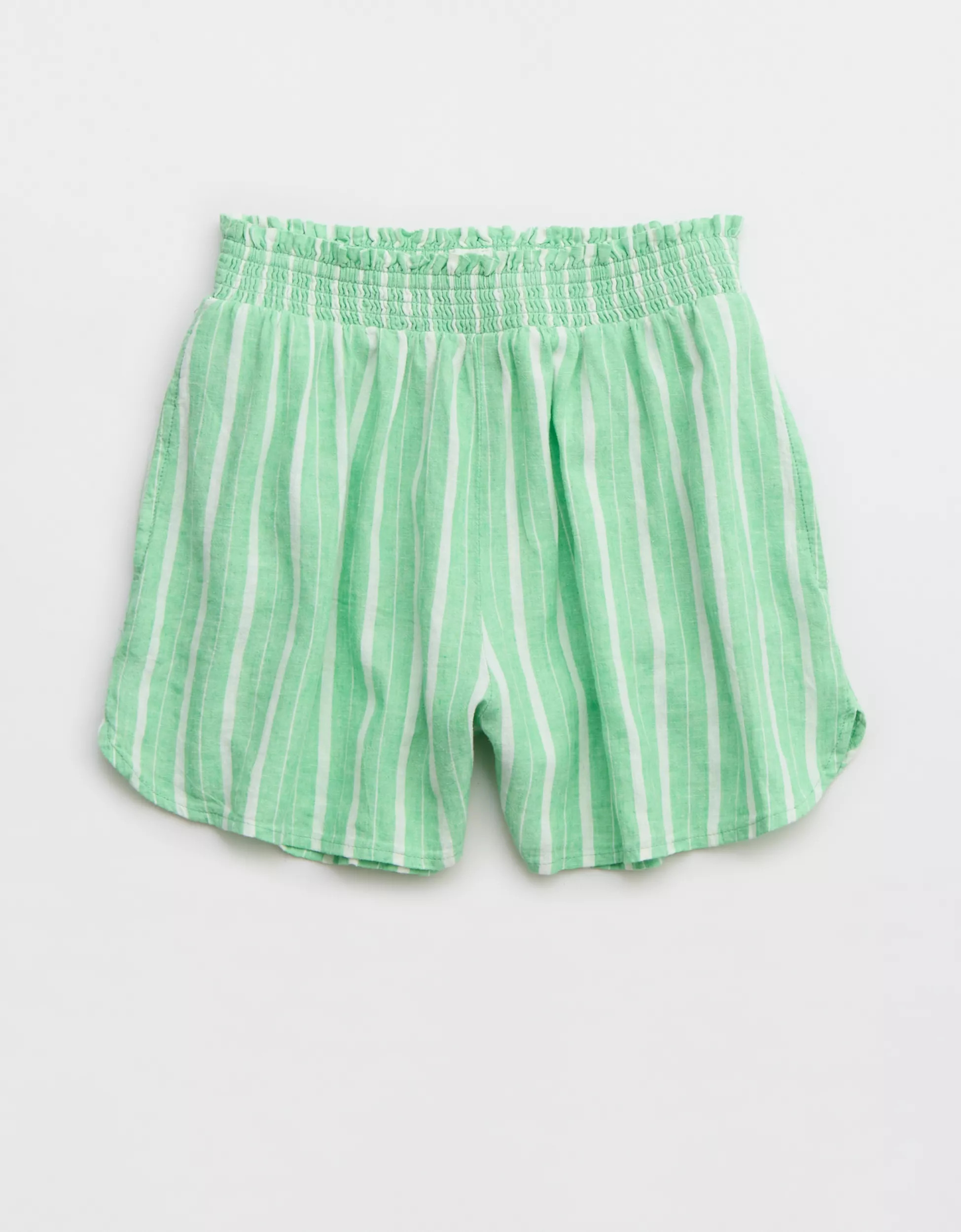 Aerie Pool-To-Party Linen Blend High Waisted Short | Aerie