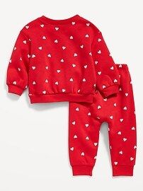 Heart-Print Sweatshirt and Jogger Sweatpants Set for Baby | Old Navy (US)