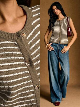 Porselle Chaleco De Puntos | SHEIN