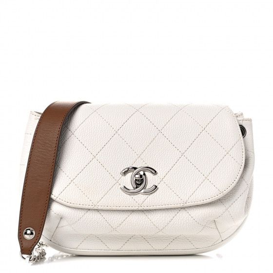 CHANEL Calfskin Stitched Flap Bag White | Fashionphile