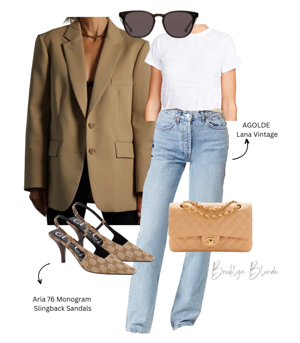 I got these Gucci shoes in the beginning of fall and they’re pretty comfortable. I am normally an 8.5, a 39 Euro and am wearing a 39.5 in these, the same size as I’d take in a pair of Gucci loafers. In short, I sized up 1/2 a size.

The blazer details can be found here: https://www.lisadicicco.com/products/oversized-blazer

Denim runs TTS.

gucci heels l heels style l white top outfit l blazer outfit l jean outfit l light wash jeans 