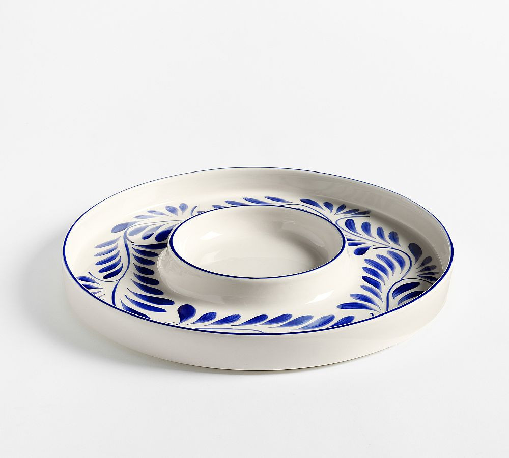 Puebla Porcelain Chip & Dip Server | Pottery Barn (US)