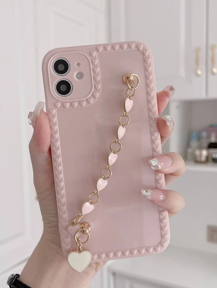 Phone Case With Heart Decor Handstrap SKU: secase24210419069(1000+ Reviews)$2.50Make 4 payments o... | SHEIN