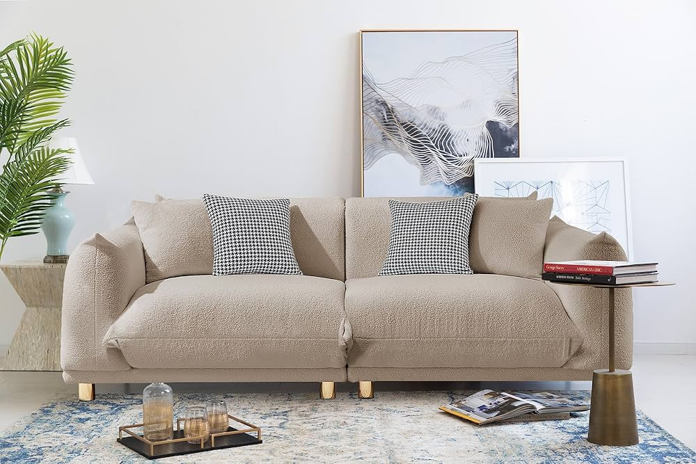 DEINPPA 86.61" W Oversize Loveseat Sofa, Modern Decor Love Seat Couches for Living Room, Upholste... | Amazon (US)