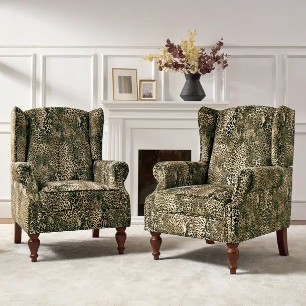 Antonae Traditional Animal Pattern Armchair Set Of 2 | Wayfair North America