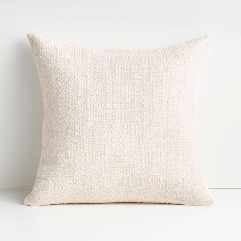 Bari 20" White Swan Knitted Pillow Cover + Reviews | Crate & Barrel | Crate & Barrel