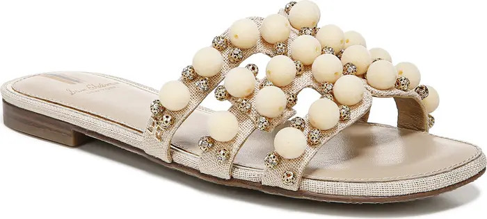 Bay Cutout Linen Slide Sandal (Women) | Nordstrom Rack