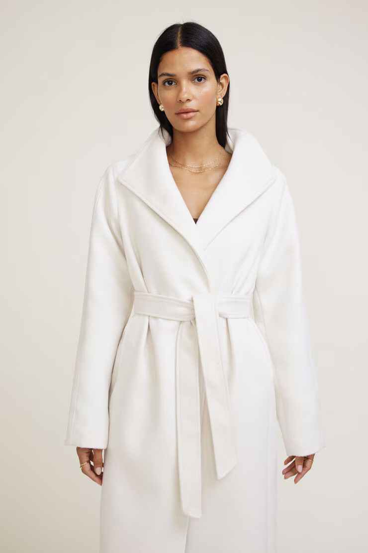 Belted Wool Wrap Coat | Dynamite Clothing