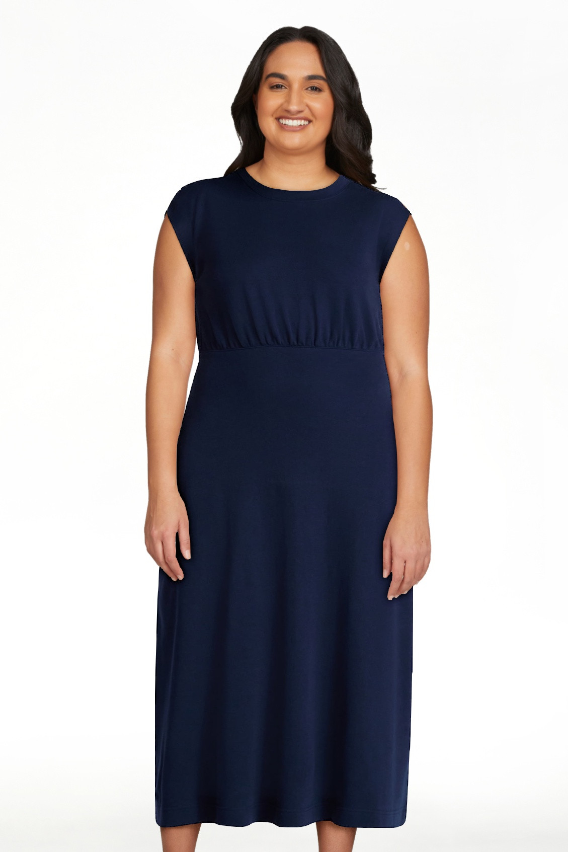 Time and Tru Women\u2019s Cotton Knit Midi Dress with Dolman Sleeves, Sizes XS-XXXL | Walmart (US)