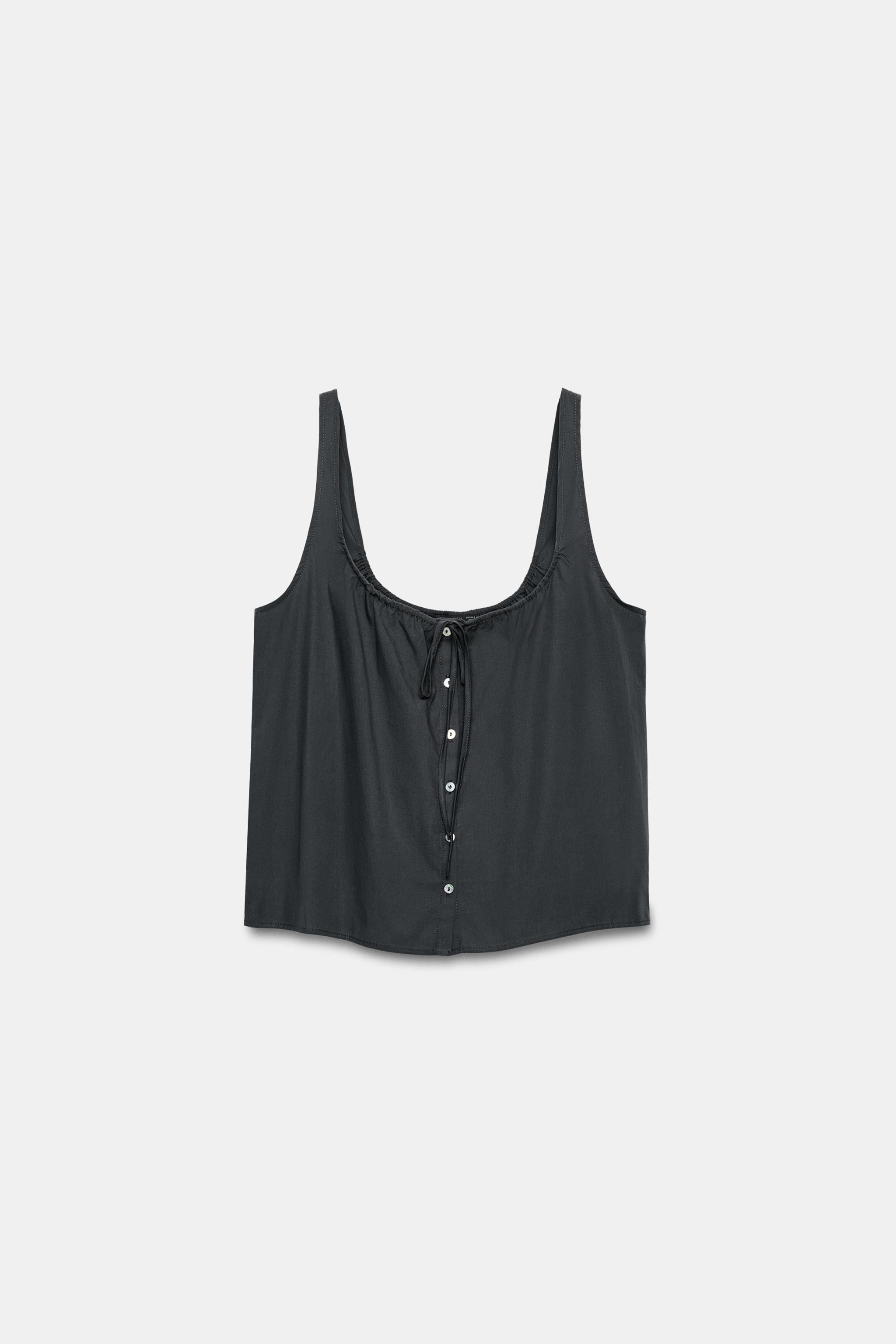 BUTTONED POPLIN TOP | Zara Canada