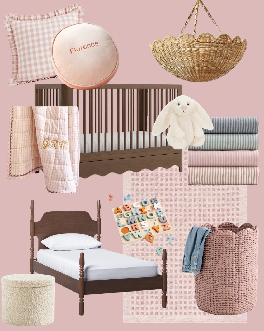 Baby nursery, kids room, family, bed, crib, bedding, lighting, rug, toys, girl room, boy room, gender neutral room 

#LTKBaby #LTKHome #LTKKids