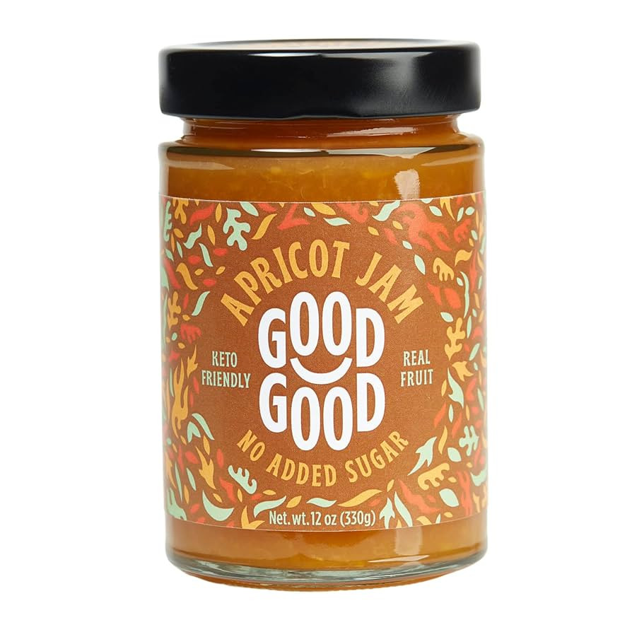 GOOD GOOD Apricot Jam - No Added Sugar - Low Calorie - Gluten Free and Vegan - Diabetic and Keto ... | Amazon (US)