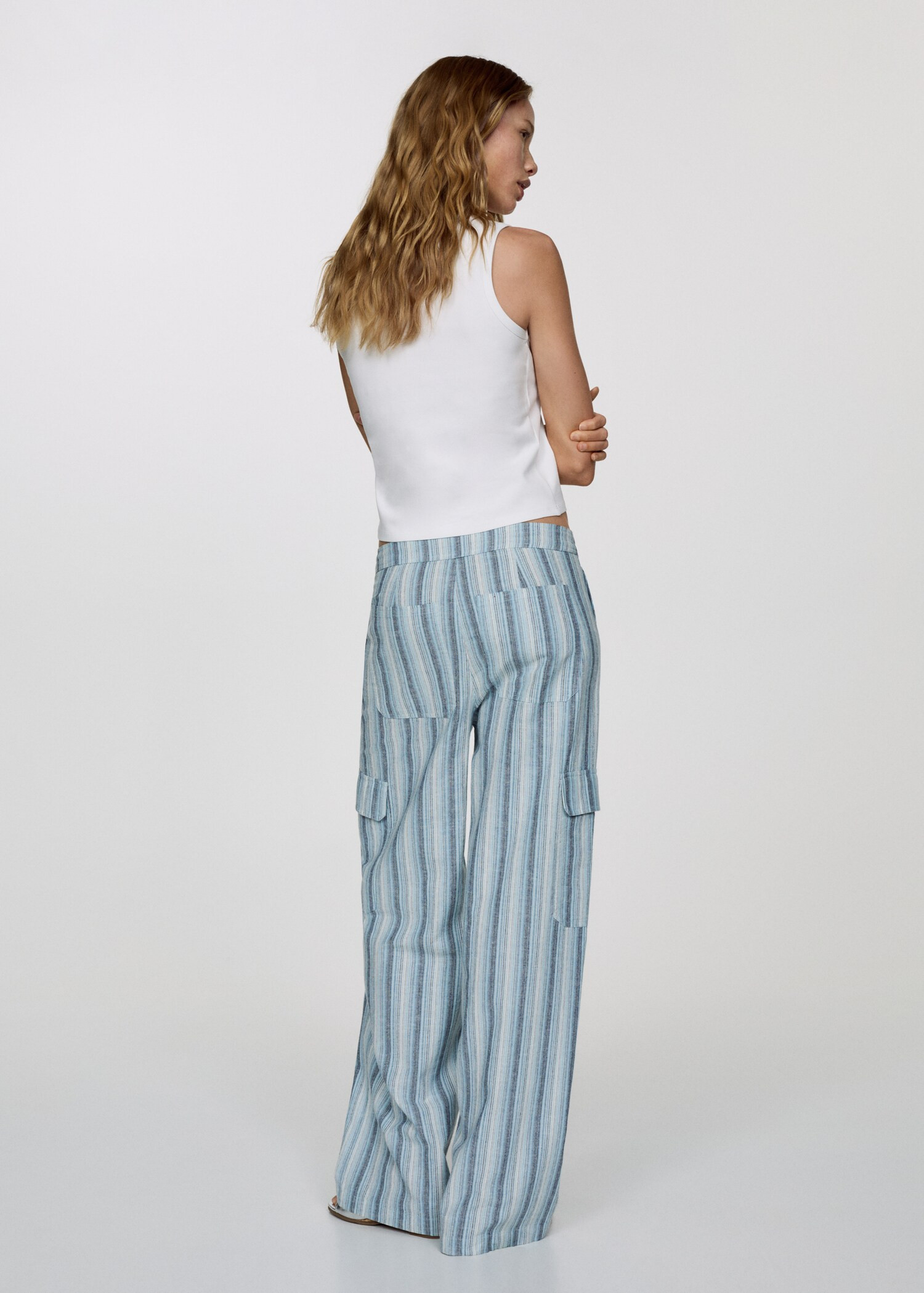 Trousers striped cargo pockets | MANGO (US)