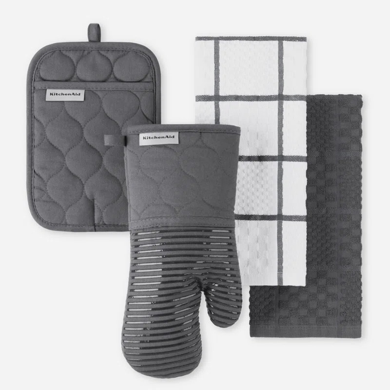 KitchenAid Onion Quilt Kitchen Towel, Oven Mitt & Potholder Set 4-Pack | Wayfair North America
