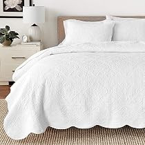 Cozy Line Home Fashions 100% Cotton Victorian Medallion Solid White Matelasse Embossed Bedding Qu... | Amazon (US)