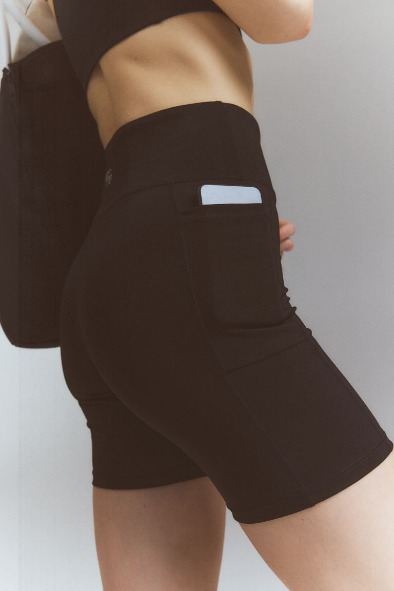 DryMove™ Sports Bike Shorts with Pocket - Black - Ladies | H&M US | H&M (US + CA)