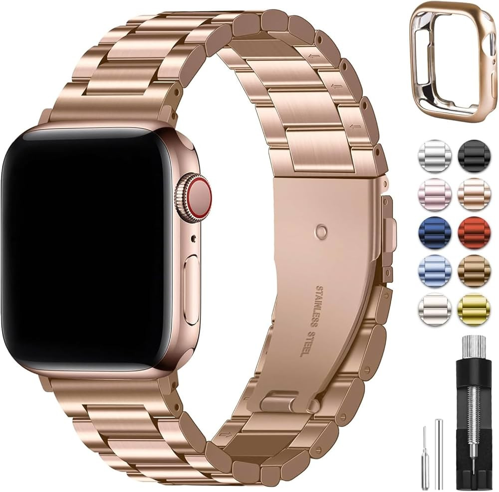 Fullmosa 38mm/40mm/41mm Stainless Steel Apple Watch Band with Case, Suitable for Apple Watch Seri... | Amazon (US)