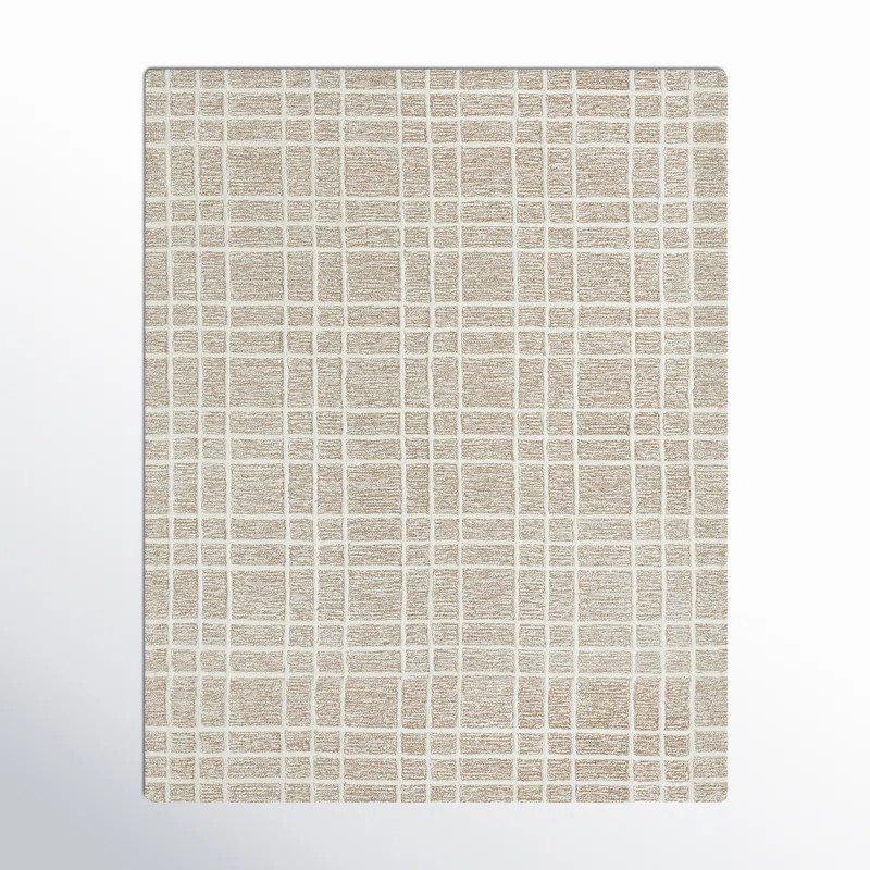 Alec Plaid Handmade Tufted Wool Brown Area Rug | Joss & Main