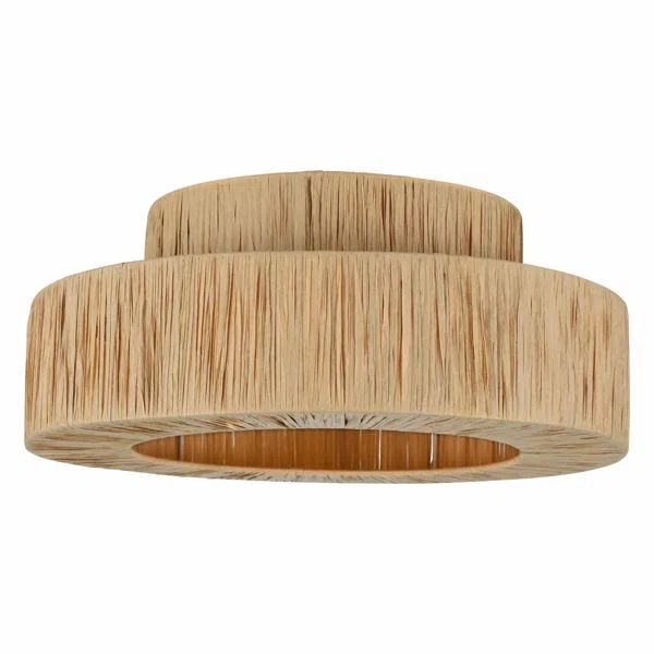 Abbie 1 - Light Raffia Dimmable Metal Drum Flush Mount | Wayfair North America