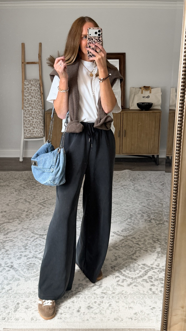 These look like trousers…but feel like PAJAMAS. 🤯👏

And that is exactly the kind of fashion math I’m here for. 😂 These wide leg pants are ridiculously comfortable, but somehow still make an everyday outfit look polished and put together.

Dress them up, throw them on with sneakers, add a denim jacket, wear them for errands, travel, lunch, work-from-home days…they’re the kind of comfortable everyday pants you’ll reach for over and over again.

If you love wide leg pants, elevated casual outfits, comfortable chic style, easy everyday outfits, versatile wardrobe basics, casual fall outfits and pieces that give you maximum comfort without sacrificing style—these are GOOD. 🙌

Save this for the next time you’re standing in your closet thinking, “I want to be comfortable…but I also want to look cute.” 😆

#widelegpants #casualstyle #falloutfits #everydaystyle #comfortablefashion

#LTKootd #LTKOver40 #LTKTall