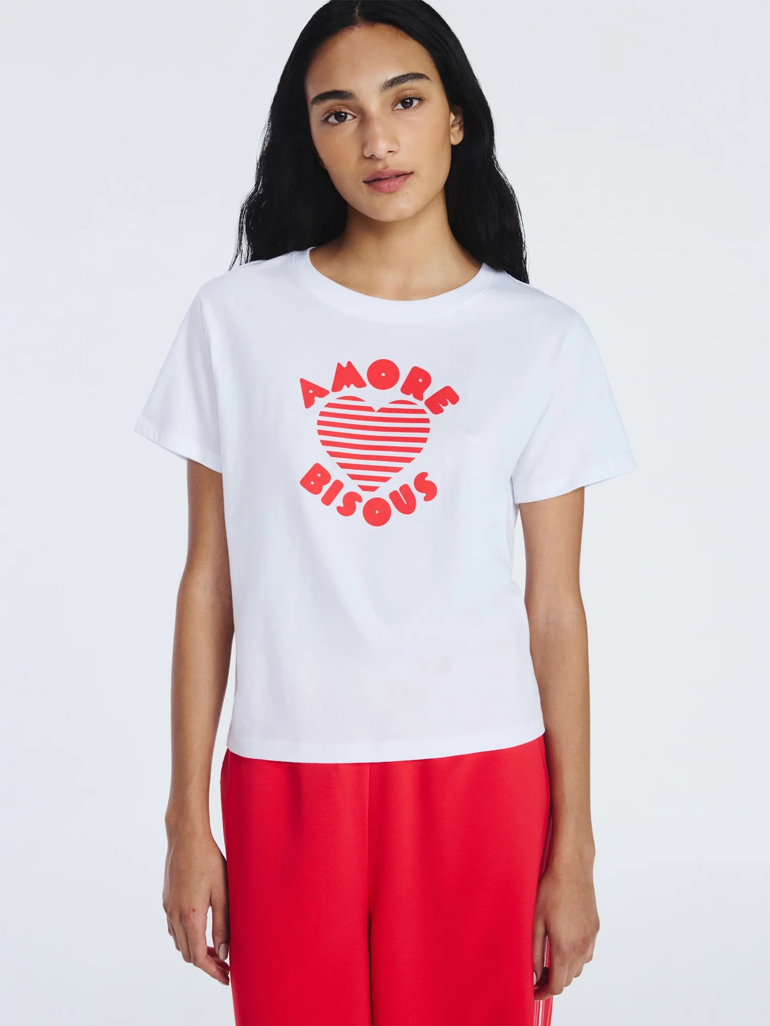 Free Assembly Women's and Women’s Plus Cotton Cropped Boxy Graphic Tee with Short Sleeves, Size... | Walmart (US)