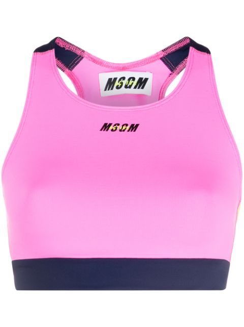 MSGM Bra Deportivo Con Logo Estampado - Farfetch | Farfetch (RoW)