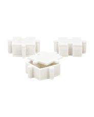 3pc 7in Bianco Quartz Sand Puzzle Box Decor Set | Marshalls