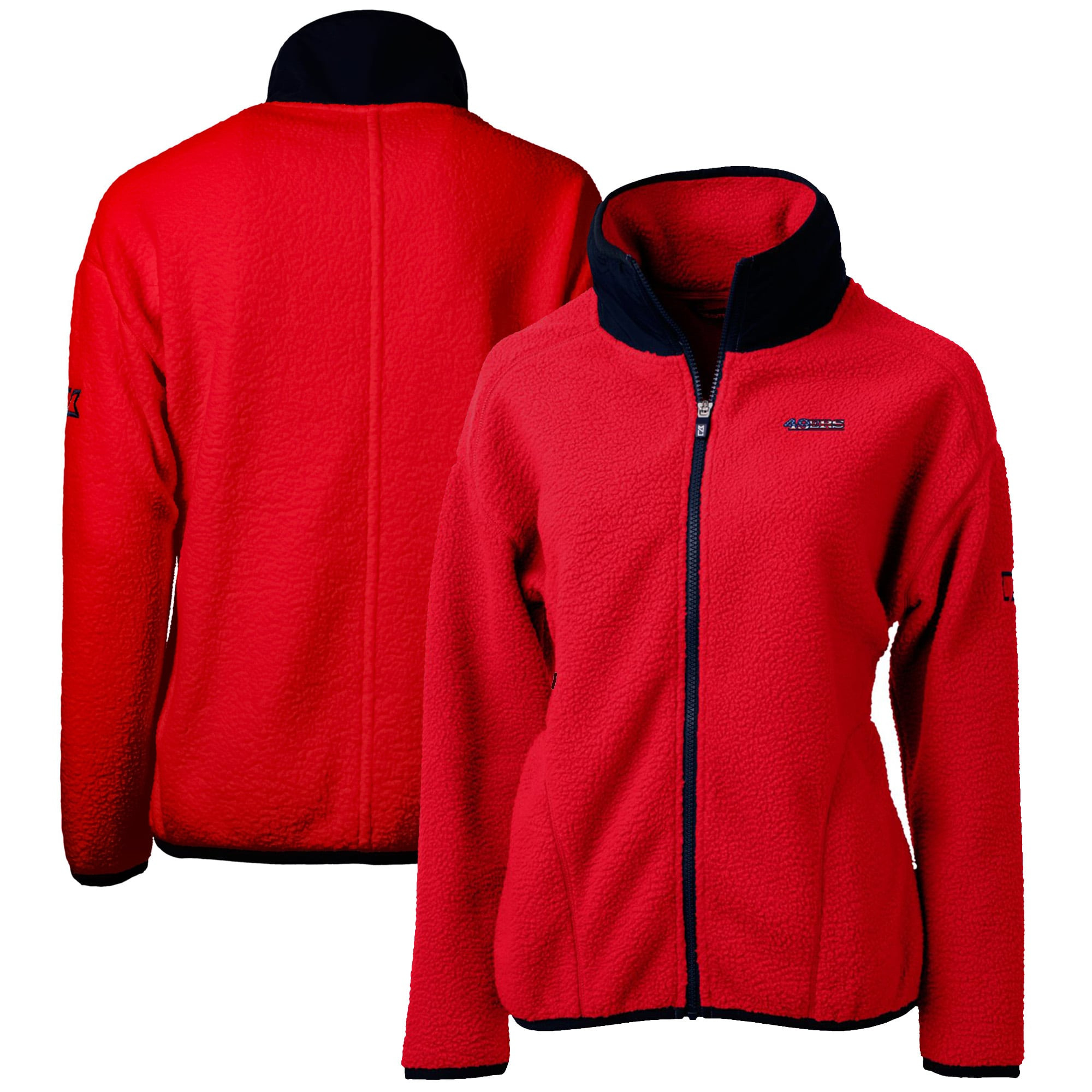 Women's San Francisco 49ers Cutter & Buck Red Cascade Eco Sherpa Fleece Full-Zip Jacket | NFL Shop